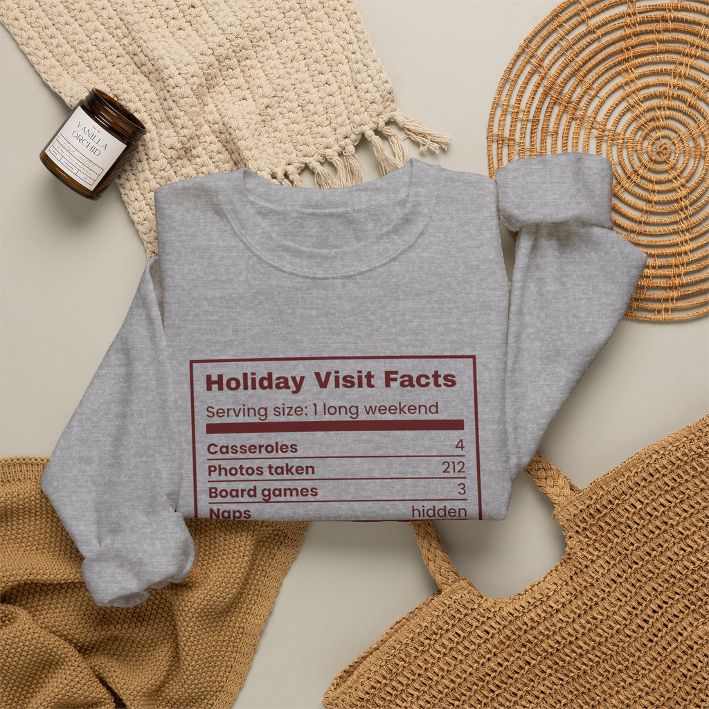 Funny Christmas In-Laws Sweatshirt Holiday Visit Facts Label