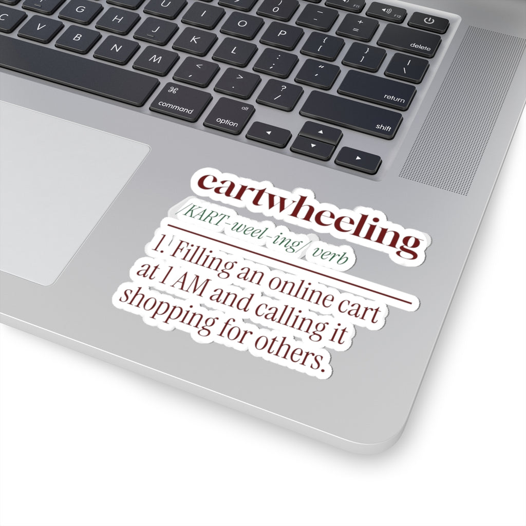 Funny Christmas Shopping Sticker Cartwheeling Dictionary Definition