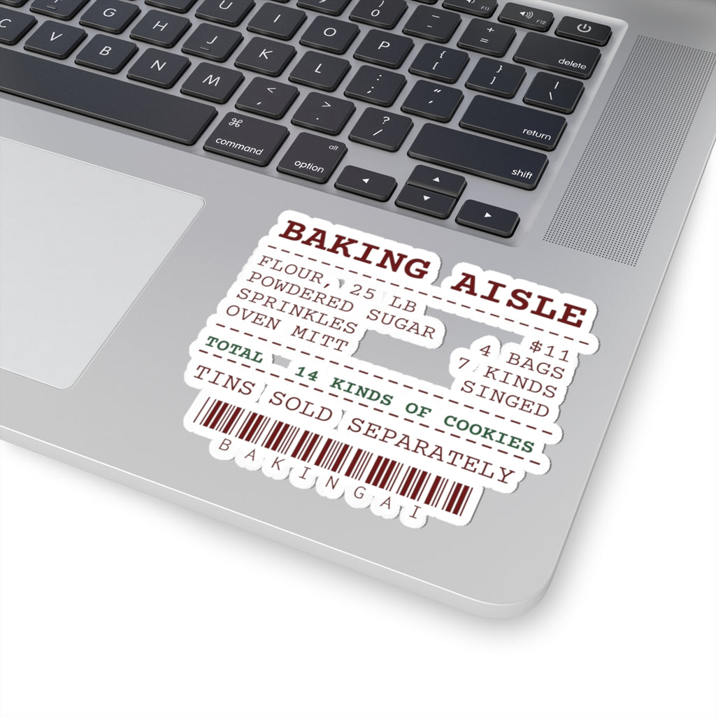 Funny Christmas Cookie Sticker Baking Aisle Receipt For Bakers