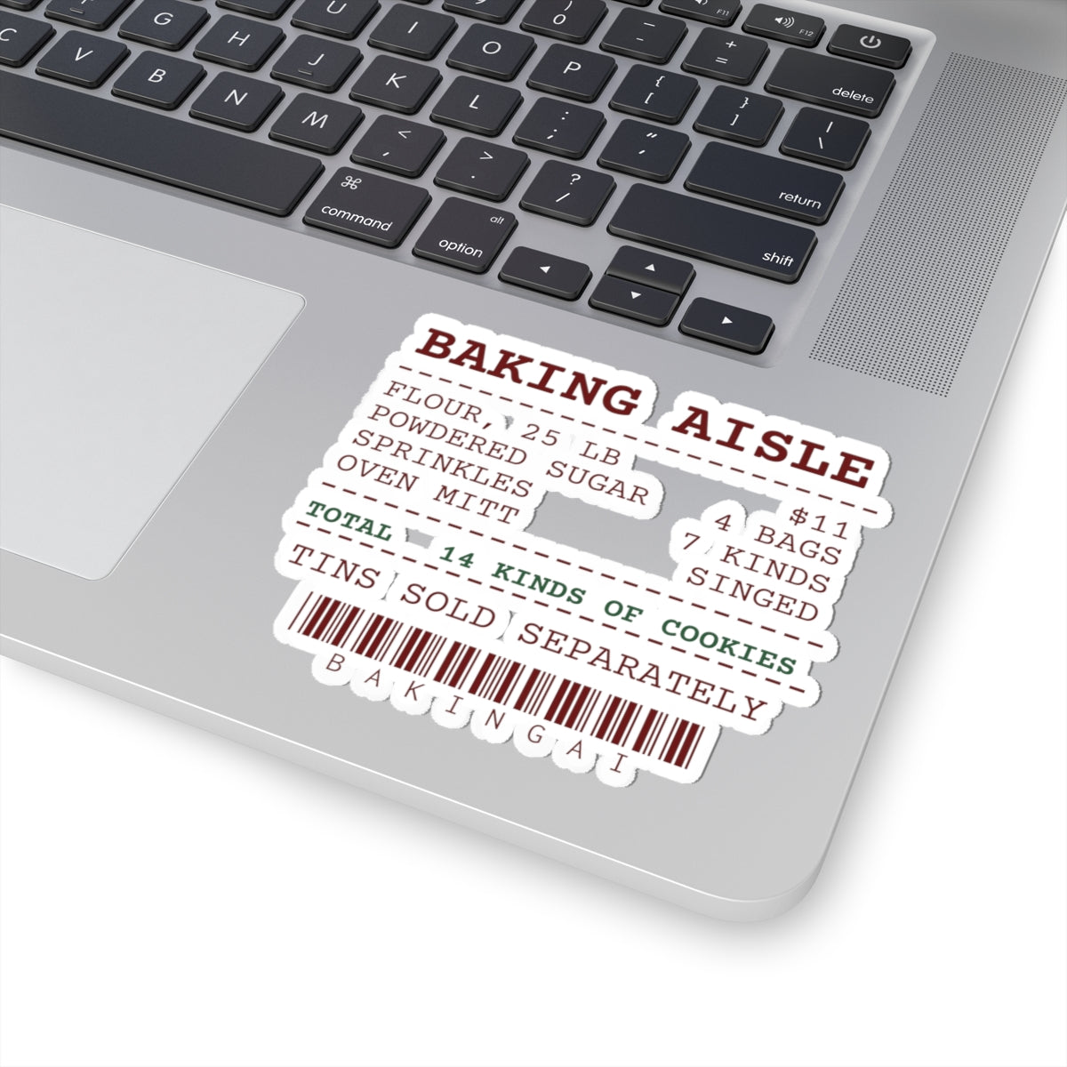 Funny Christmas Cookie Sticker Baking Aisle Receipt For Bakers