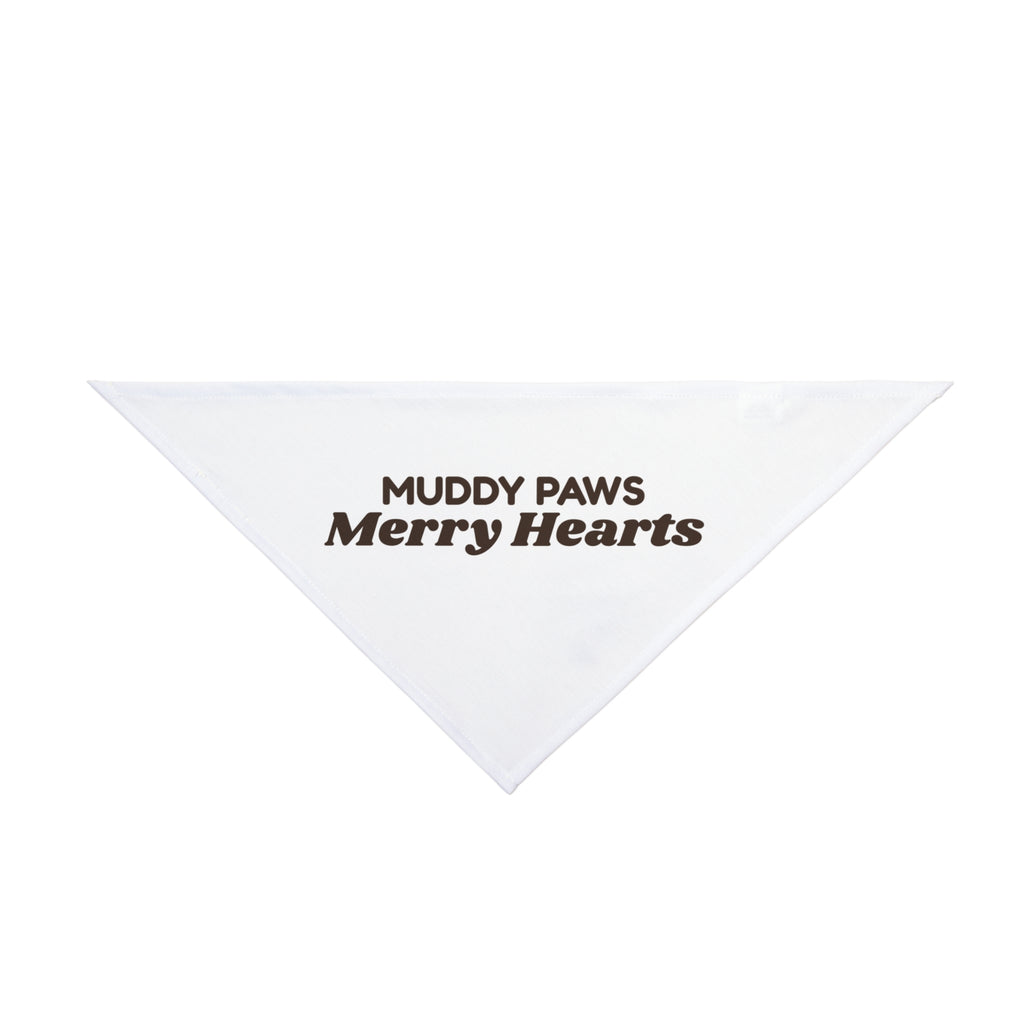 Christmas Dog Bandana Muddy Paws Merry Hearts For Dog Lovers