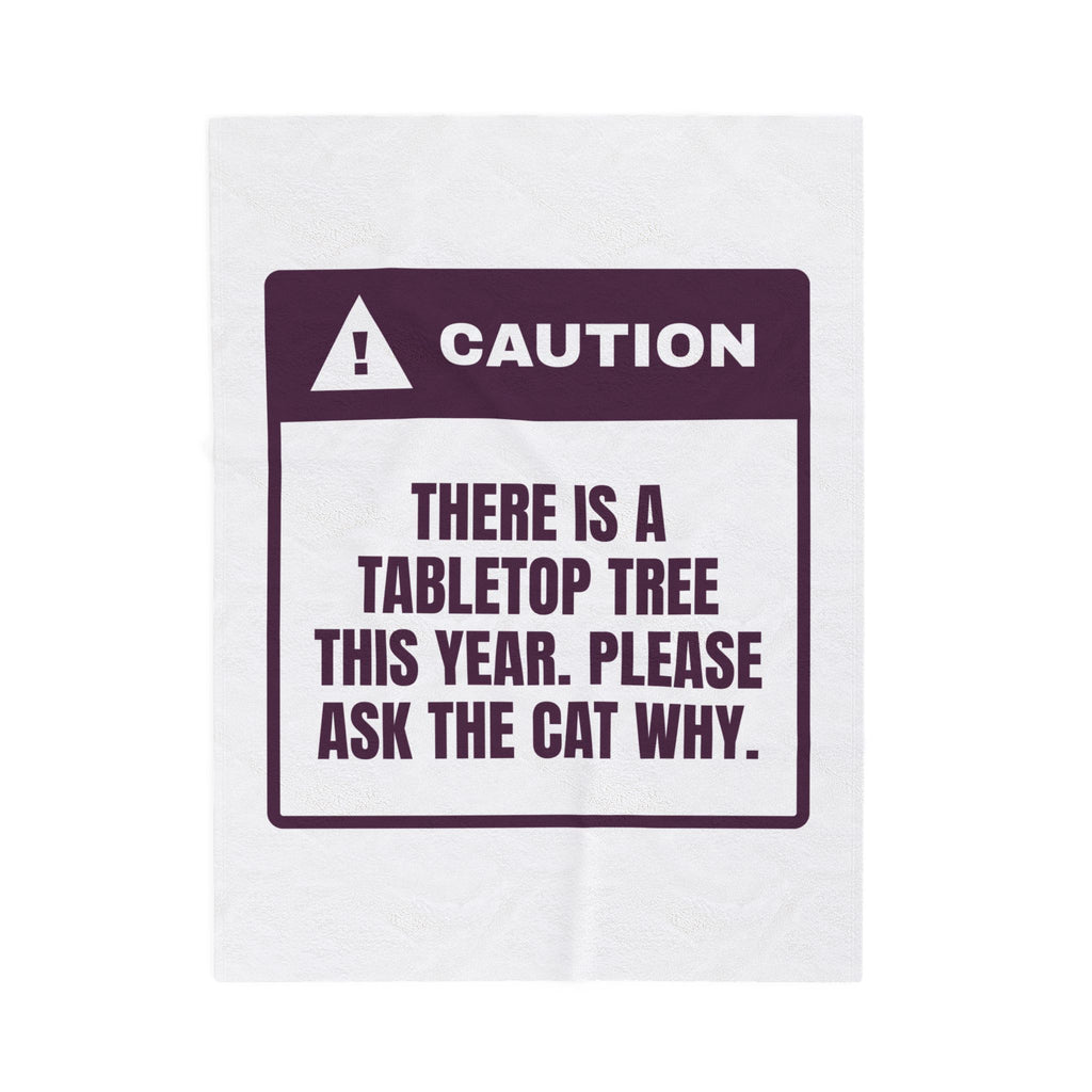 Funny Cat Christmas Throw Blanket Tabletop Tree This Year Ask The Cat Why