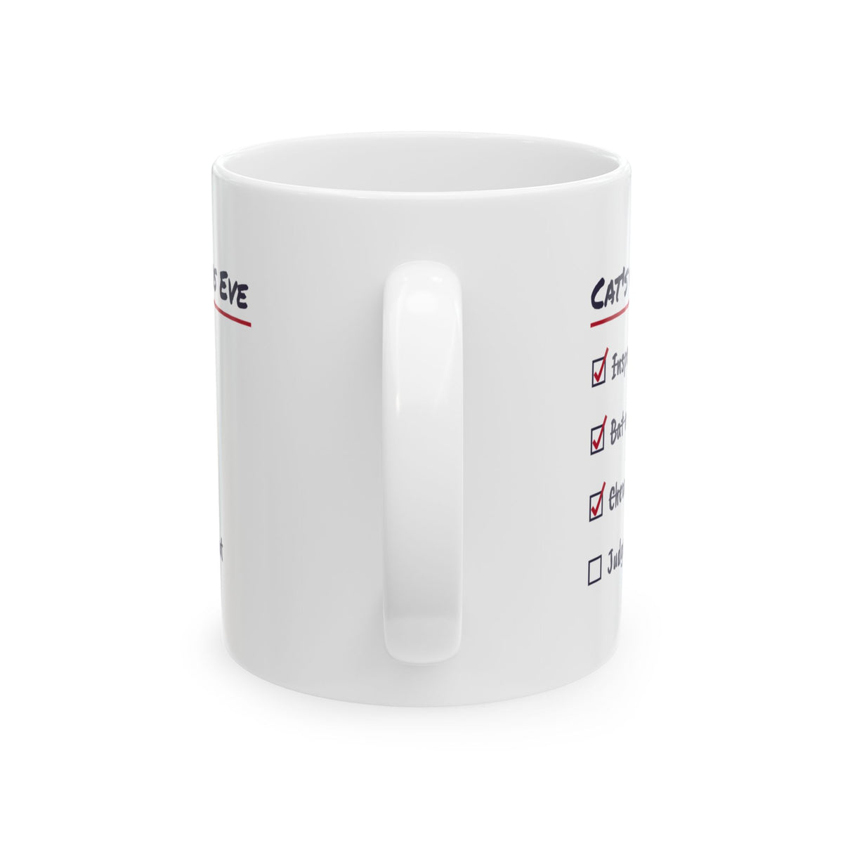 Funny Christmas Cat Coffee Mug Cat's Christmas Eve Checklist