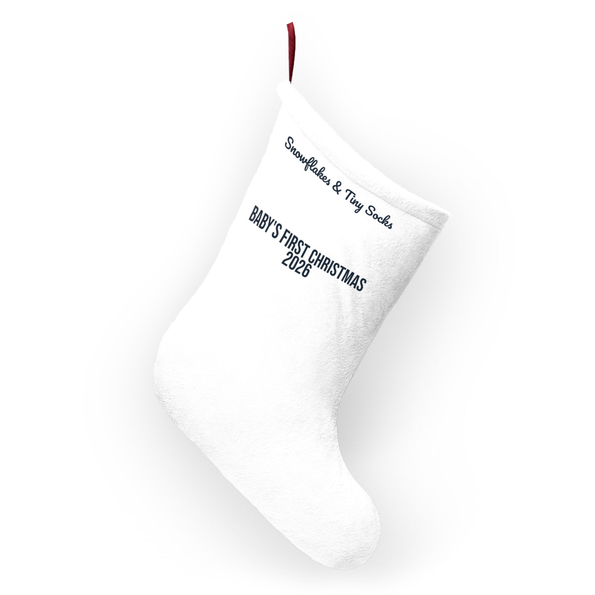 Baby's First Christmas Stocking 2026 Snowflakes And Tiny Socks