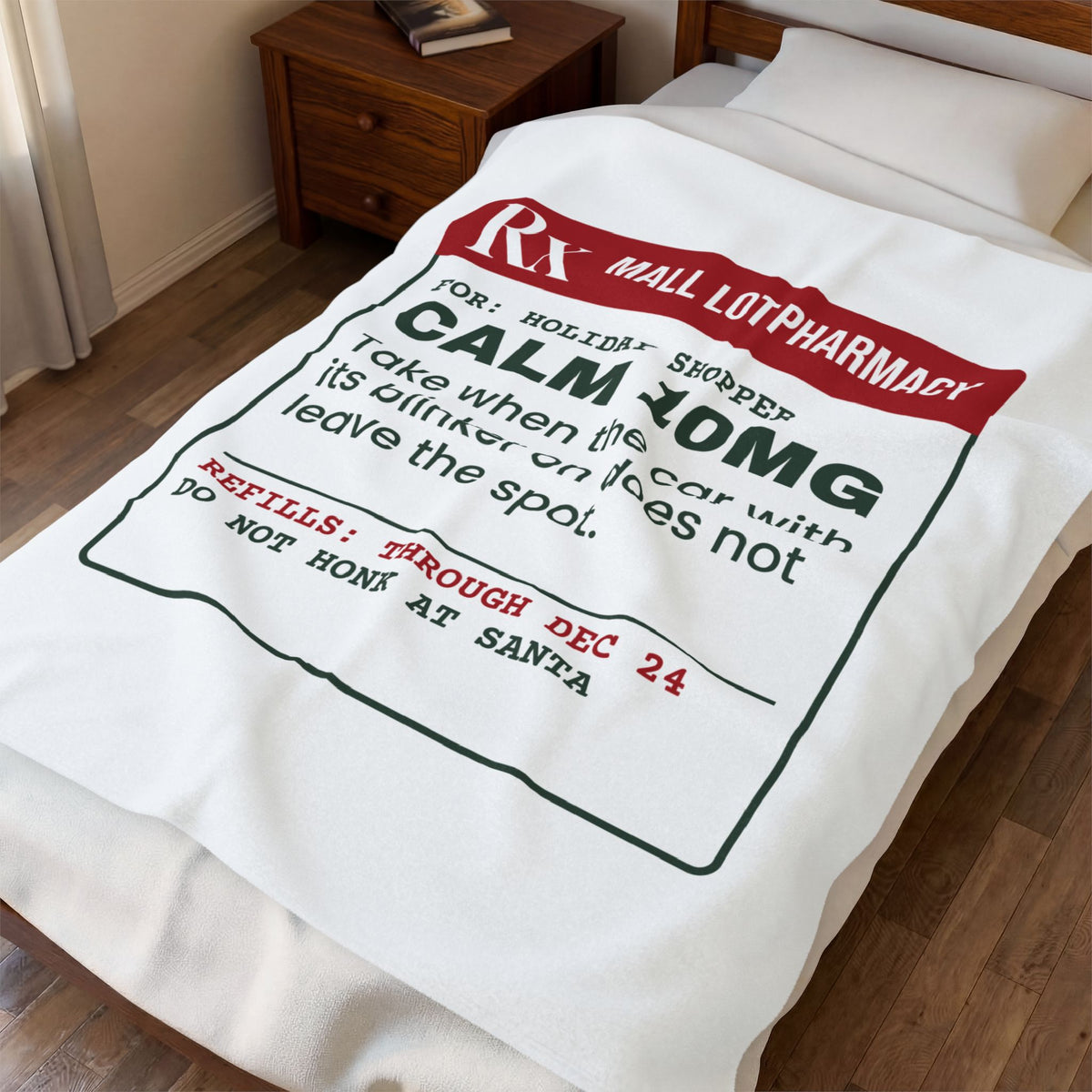 Funny Christmas Shopping Throw Blanket Calm 10mg Parking Lot Prescription