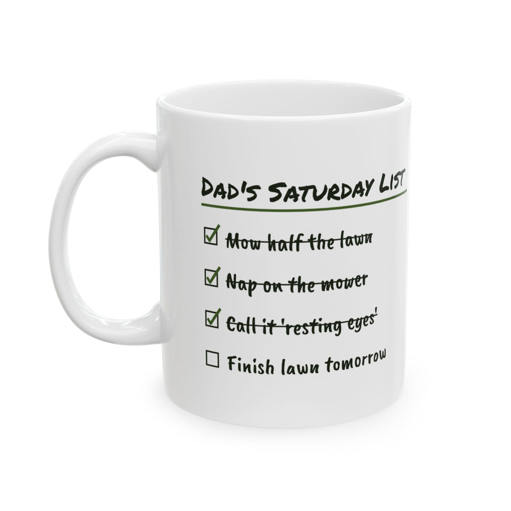 Funny Dad Saturday Checklist Coffee Mug For Dad