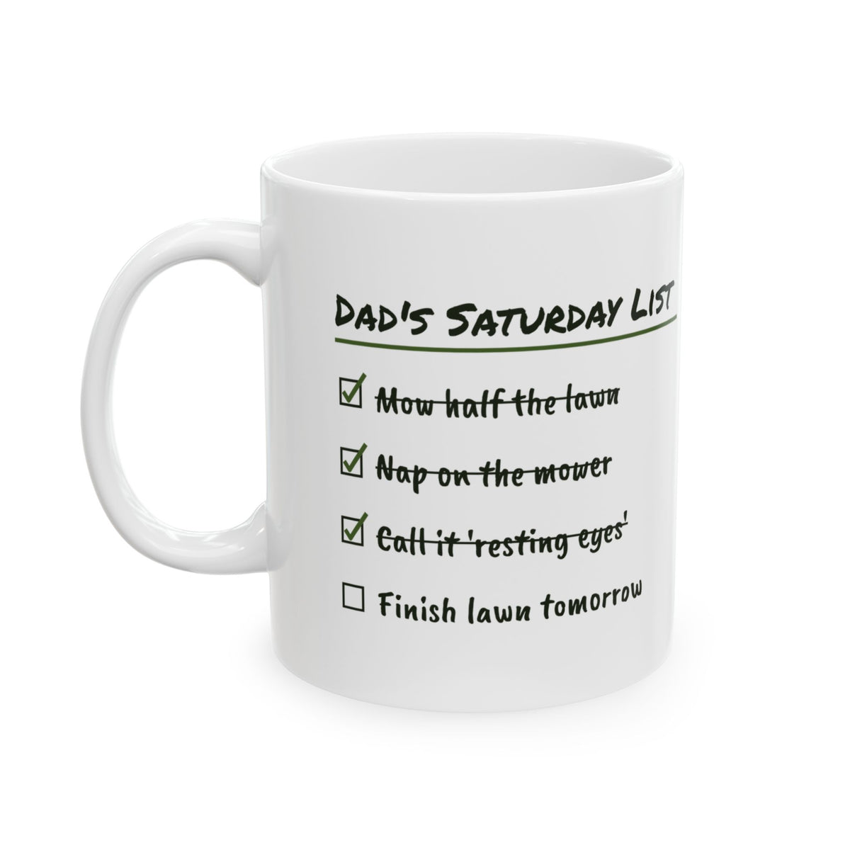 Funny Dad Saturday Checklist Coffee Mug For Dad