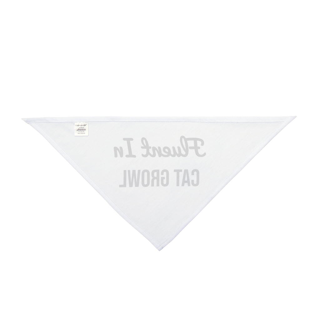 Funny Vet Tech Dog Bandana Fluent In Cat Growl Script Lettering