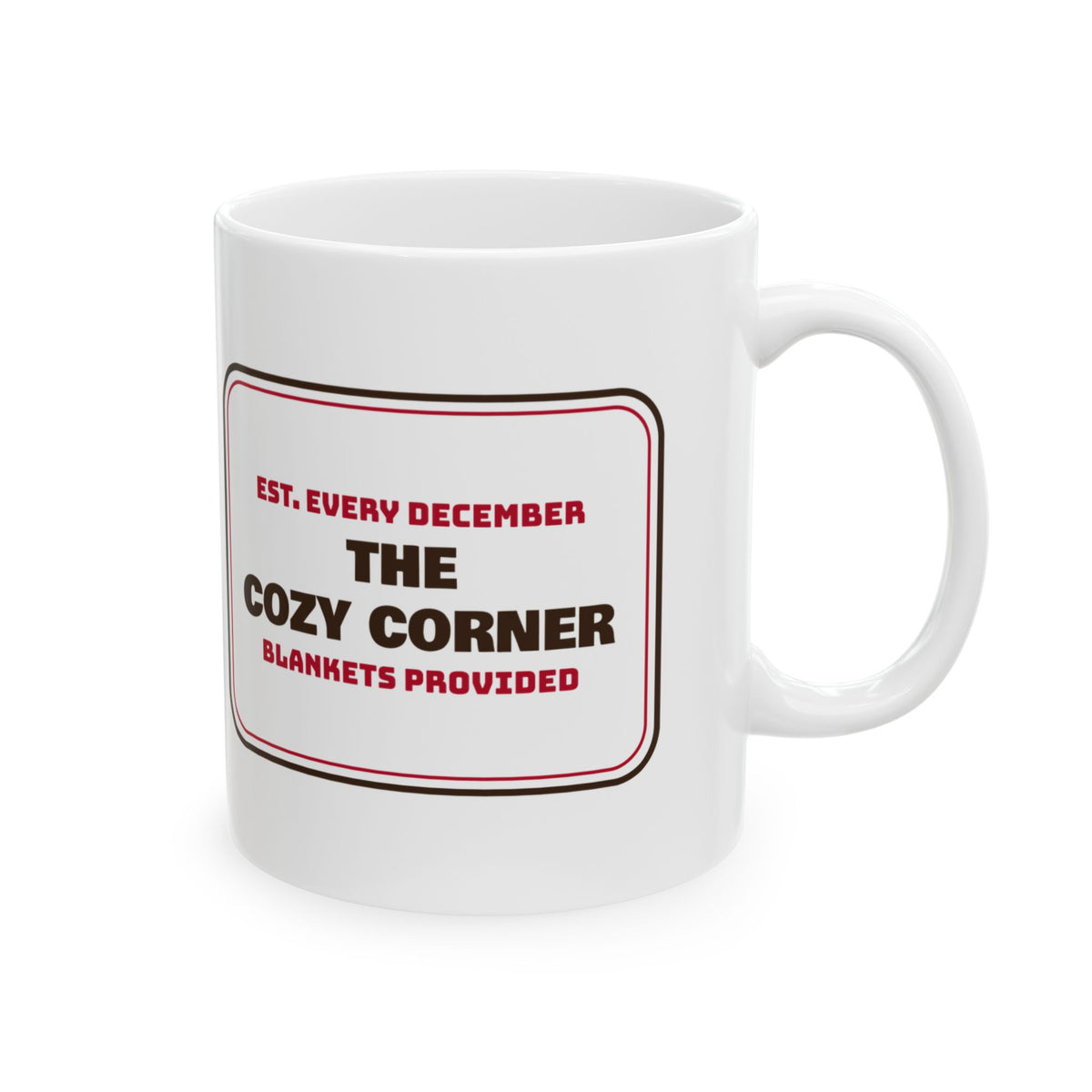 Christmas Coffee Mug The Cozy Corner Blankets Provided