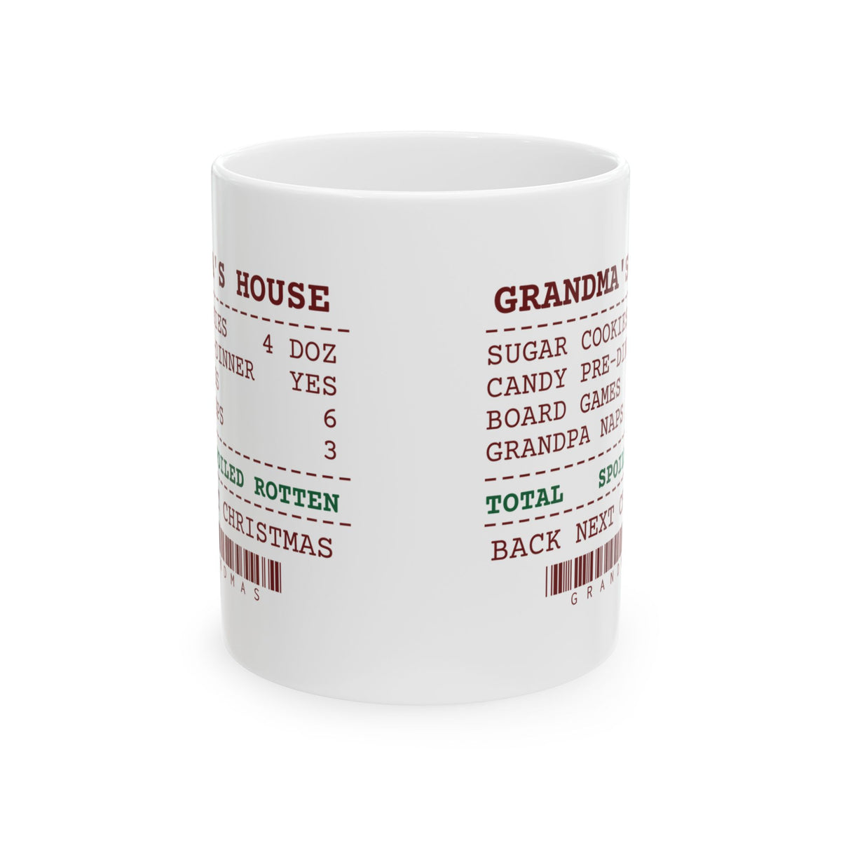 Funny Grandparents Christmas Coffee Mug Grandma's House Receipt