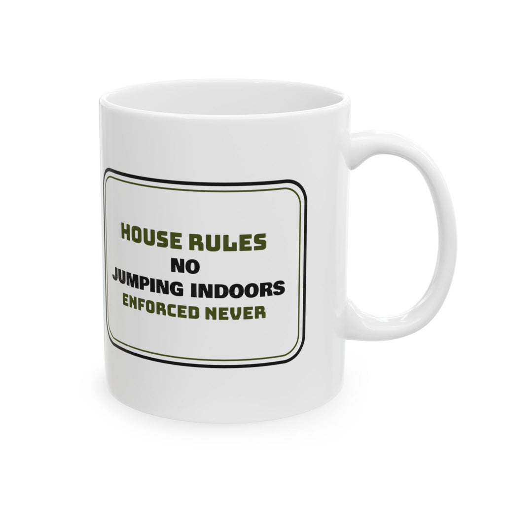 Boy Mom Coffee Mug No Jumping Indoors Enforced