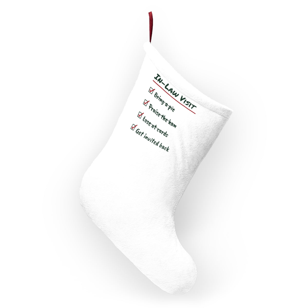 Funny Christmas Stocking In-Law Visit Get Invited Back For