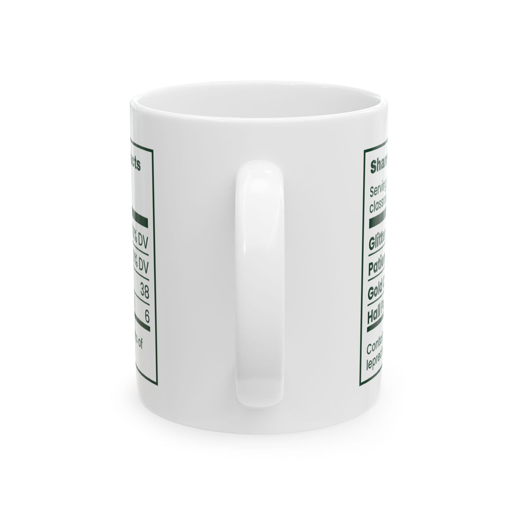Funny Teacher Mug Shamrock Day Nutrition Facts