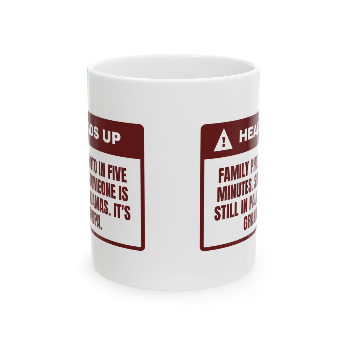 Funny Family Christmas Coffee Mug Family Photo Grandpa Still In Pajamas