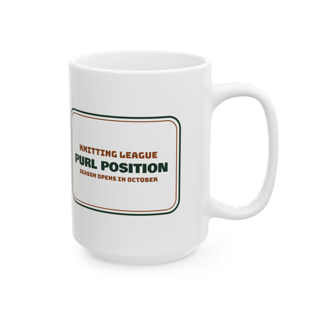 Funny Knitting Coffee Mug Purl Position Knitting League For Knitters