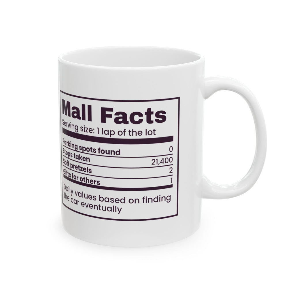Funny Christmas Coffee Mug Mall Facts Parking Spots Found Zero