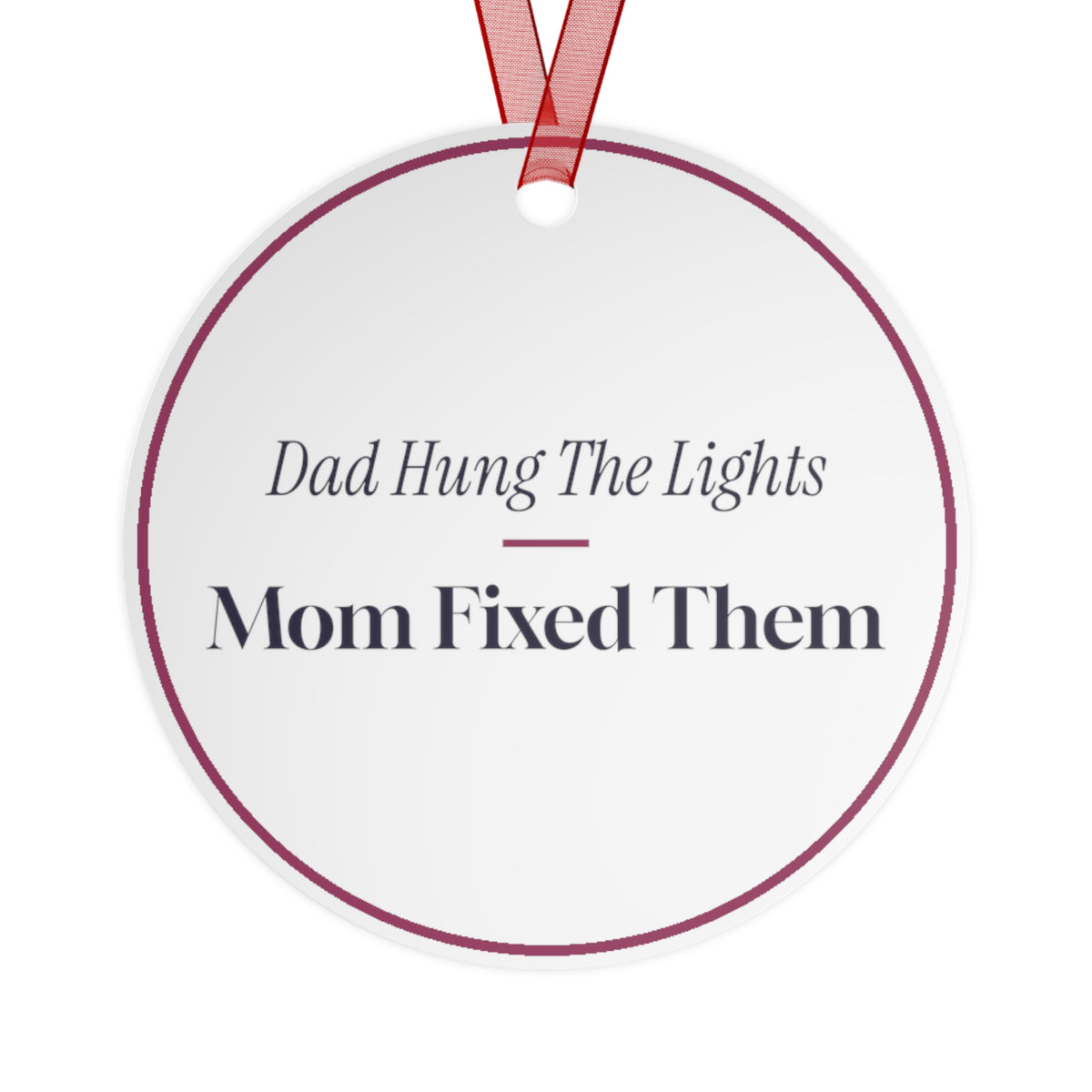 Funny Christmas Ornament Dad Hung The Lights Mom Fixed Them