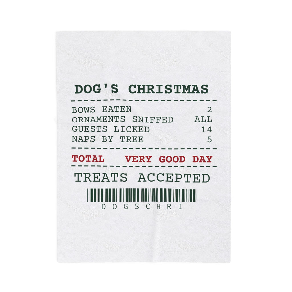 Funny Christmas Dog Throw Blanket Dog's Christmas Receipt For Dog Lovers