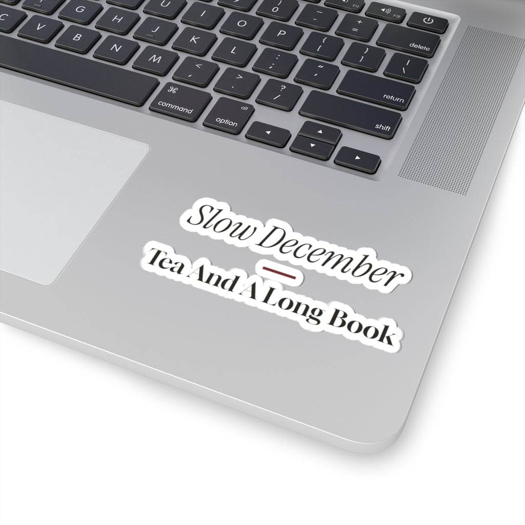 Cozy Christmas Sticker Slow December Tea And A Long Book