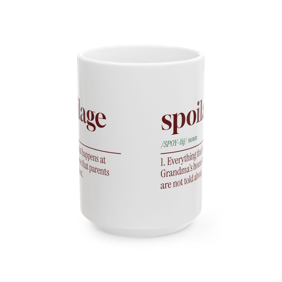 Funny Christmas Grandma Coffee Mug Spoilage Dictionary Definition