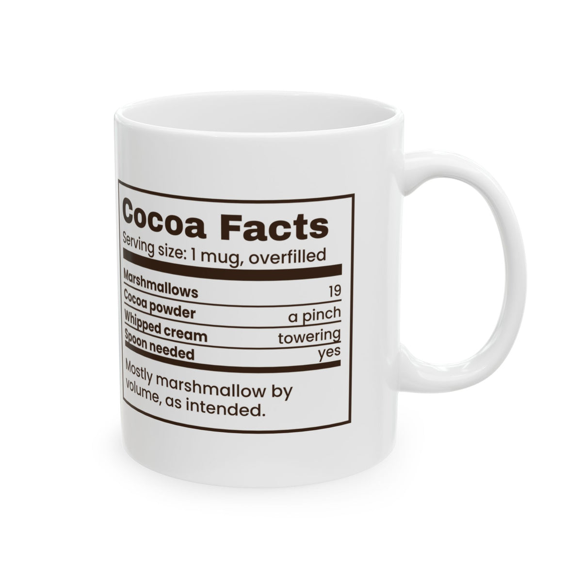 Funny Hot Cocoa Christmas Coffee Mug Cocoa Facts Marshmallows 19