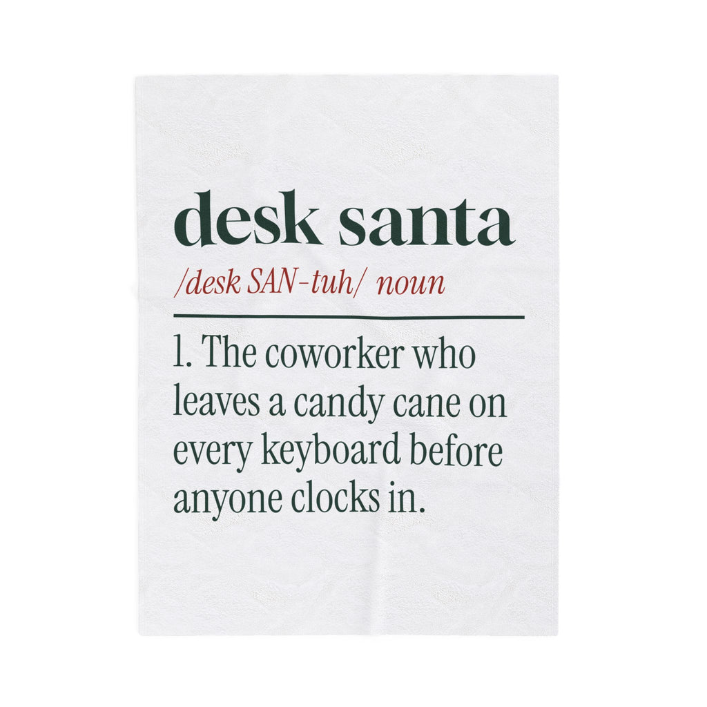 Funny Christmas Coworker Throw Blanket Desk Santa Dictionary Definition