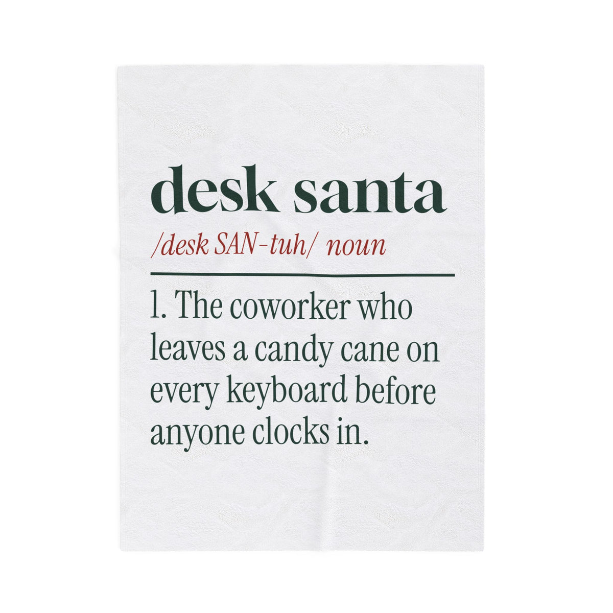 Funny Christmas Coworker Throw Blanket Desk Santa Dictionary Definition