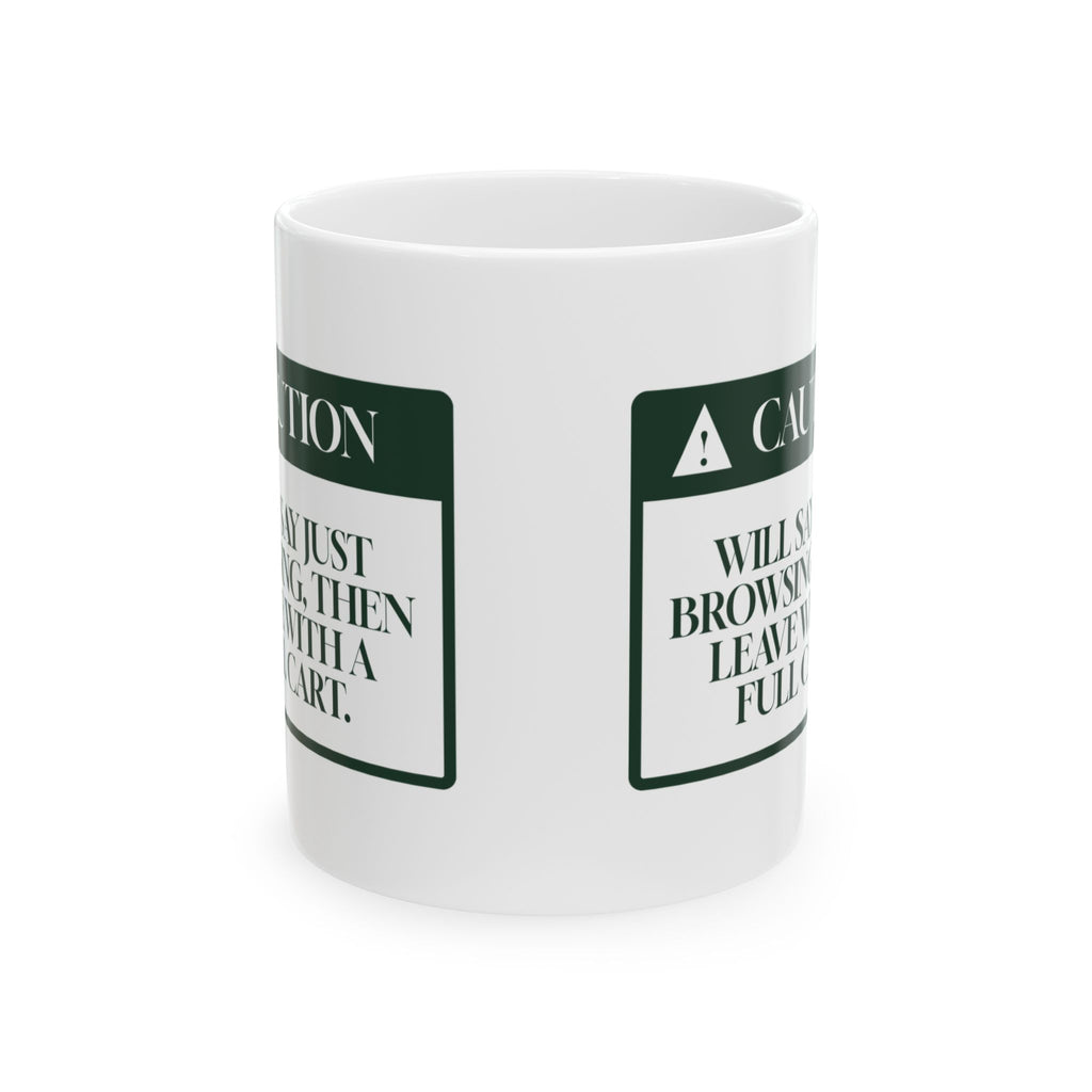 Funny Christmas Shopping Coffee Mug Just Browsing Warning For Shoppers