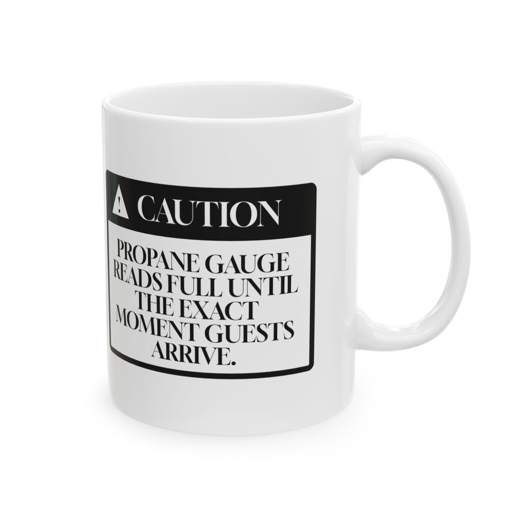 Funny Grill Dad Coffee Mug Propane Gauge Lies For Dad