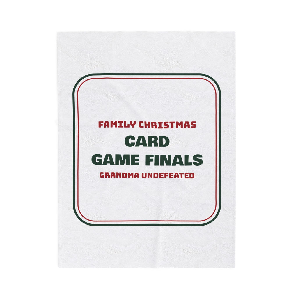 Funny Christmas Throw Blanket Card Game Finals Grandma Undefeated Sign