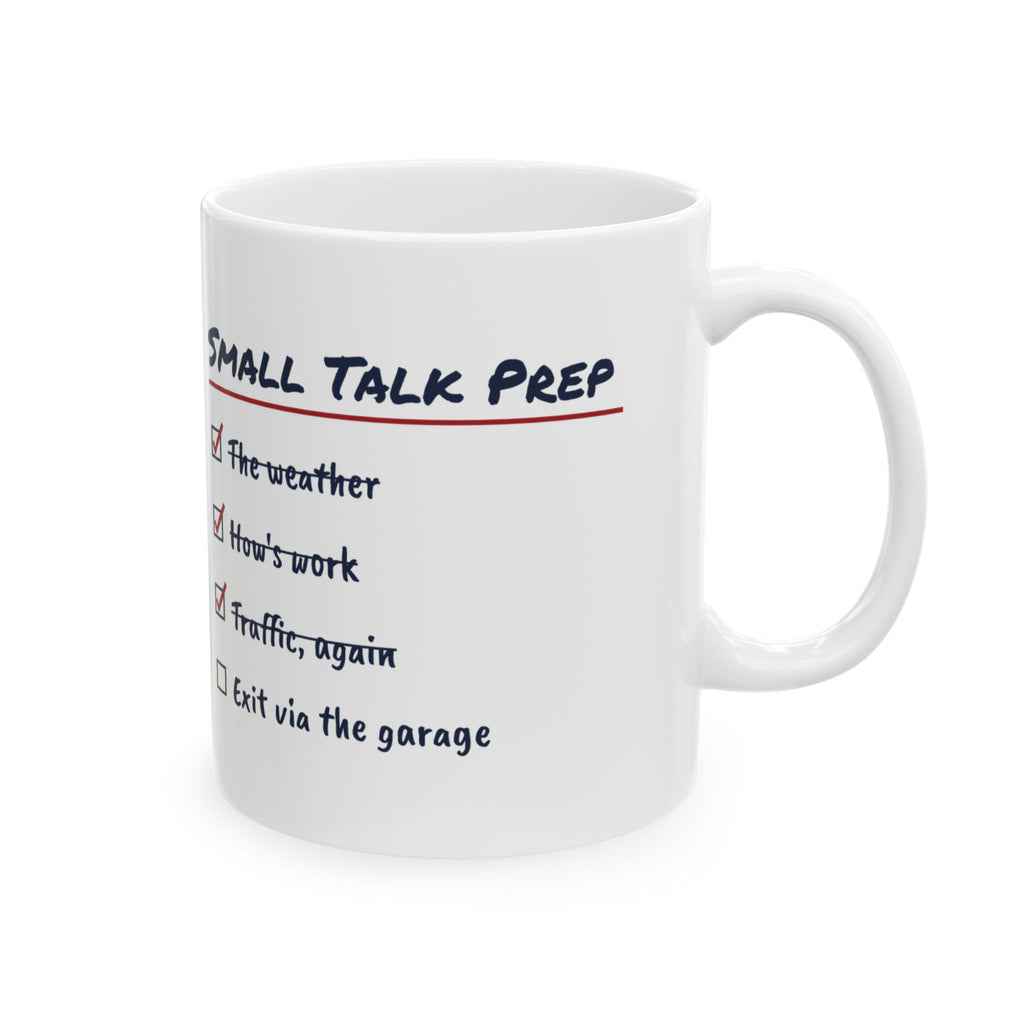 Funny Christmas Coffee Mug Small Talk Prep Checklist For Introverts