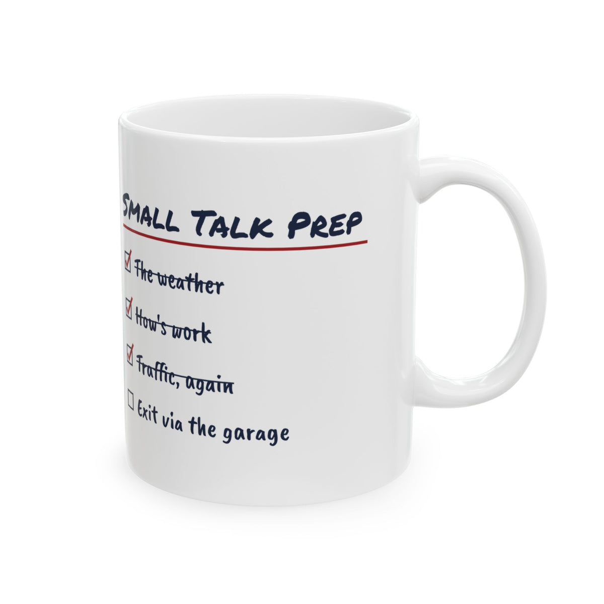 Funny Christmas Coffee Mug Small Talk Prep Checklist For Introverts