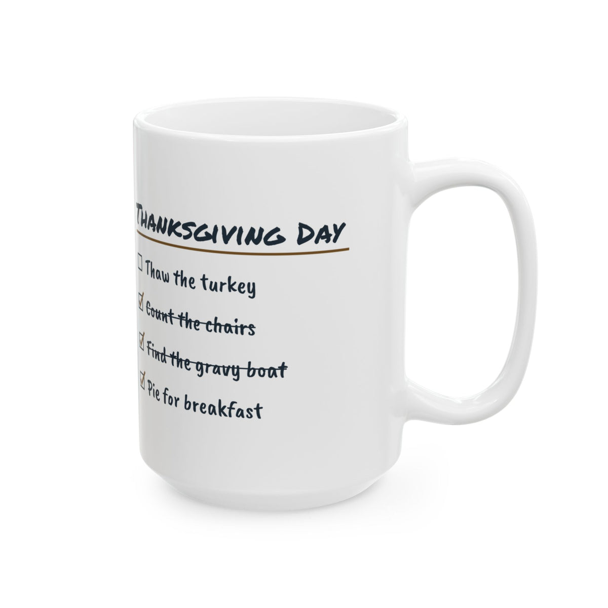 Funny Thanksgiving Coffee Mug Pie For Breakfast Checklist For Family