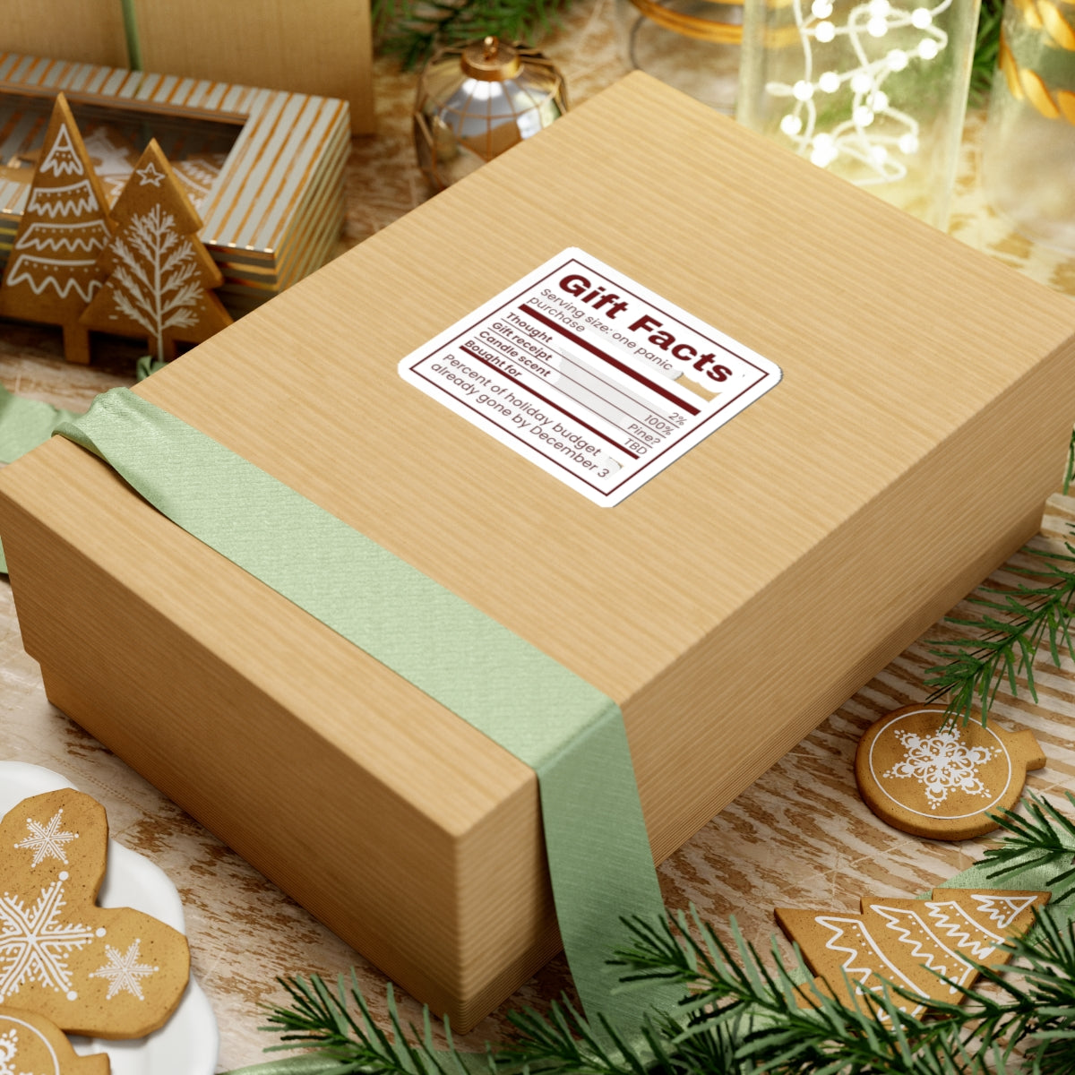 Funny Christmas Sticker Gift Facts Bought For TBD For Shoppers