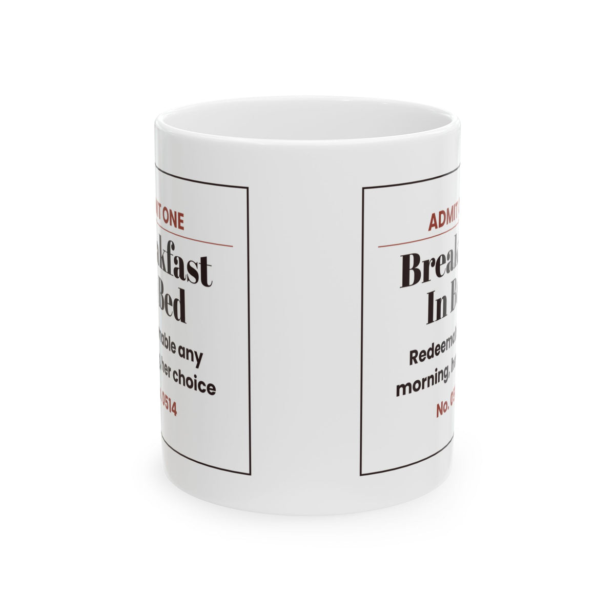 Funny Wife Coffee Mug Breakfast In Bed Ticket For Wife