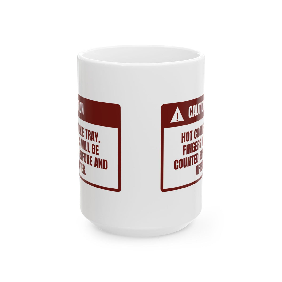 Funny Christmas Baking Coffee Mug Hot Cookie Tray Fingers Counted