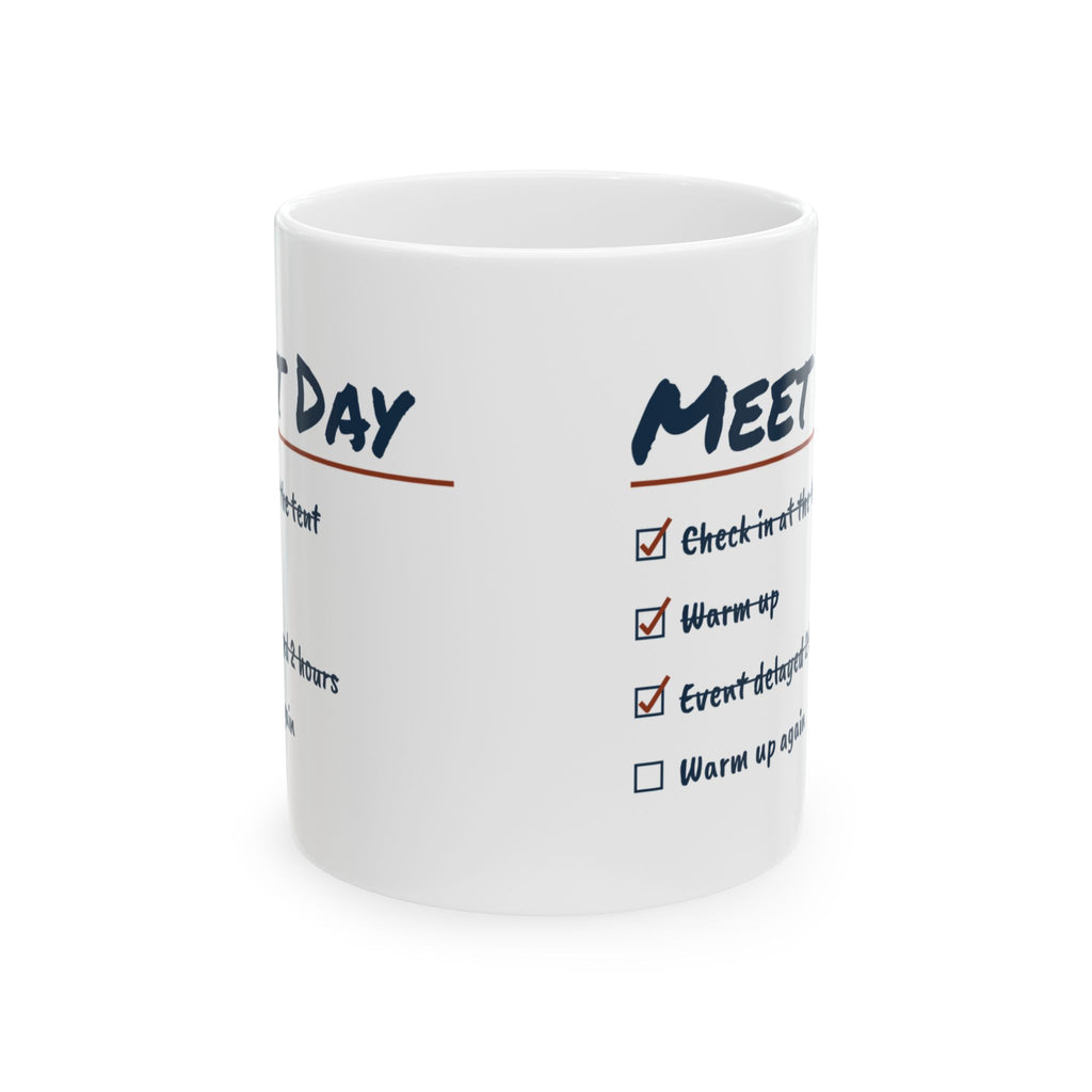 Funny Track Coffee Mug Meet Day Checklist Warm Up Again