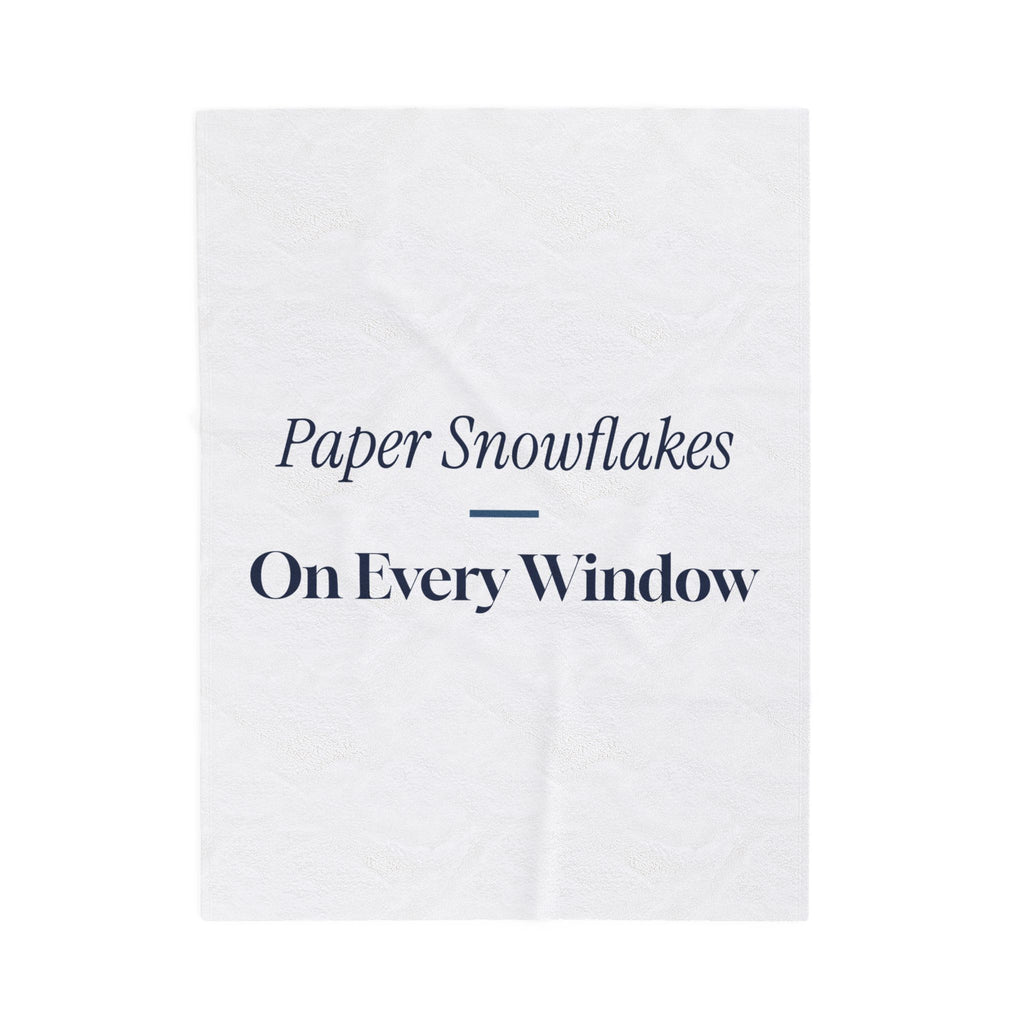 Christmas Throw Blanket Paper Snowflakes On Every Window Cozy Winter Cup