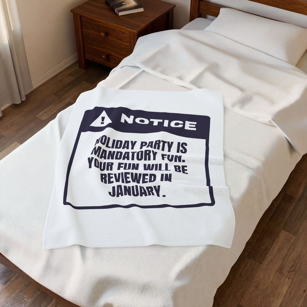 Funny Office Christmas Party Throw Blanket Mandatory Fun Reviewed In