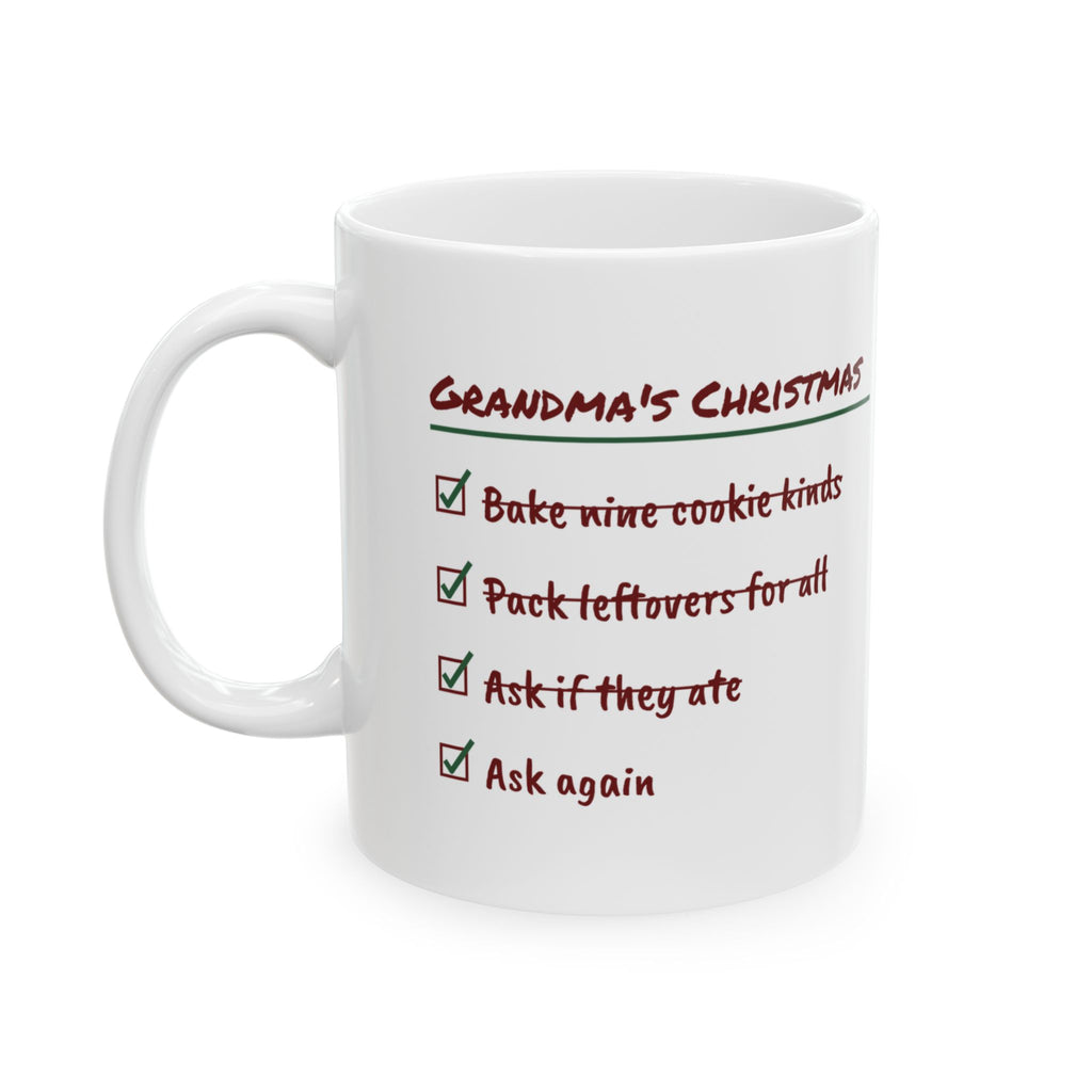 Funny Grandma Christmas Coffee Mug Ask If They Ate Checklist