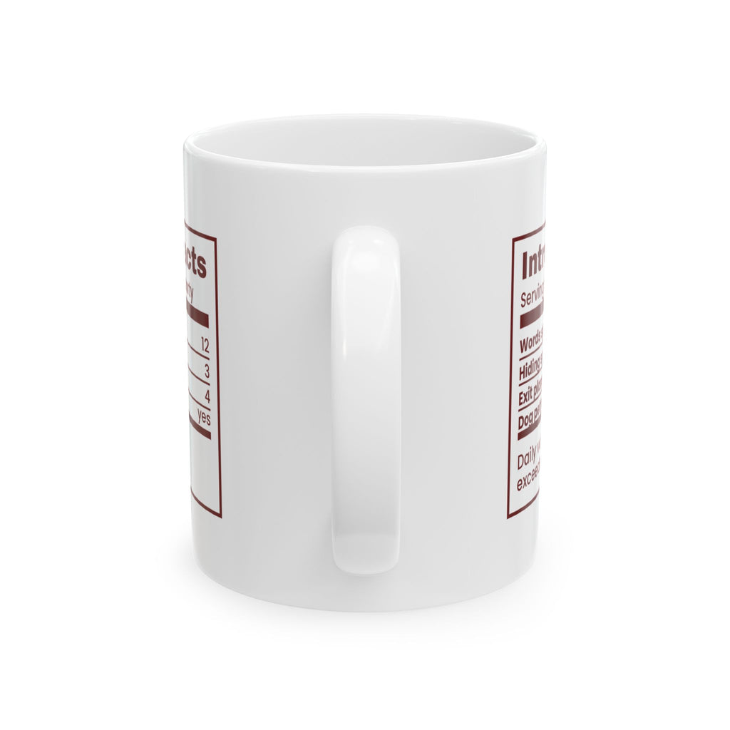Funny Christmas Introvert Coffee Mug Introvert Facts Nutrition Label