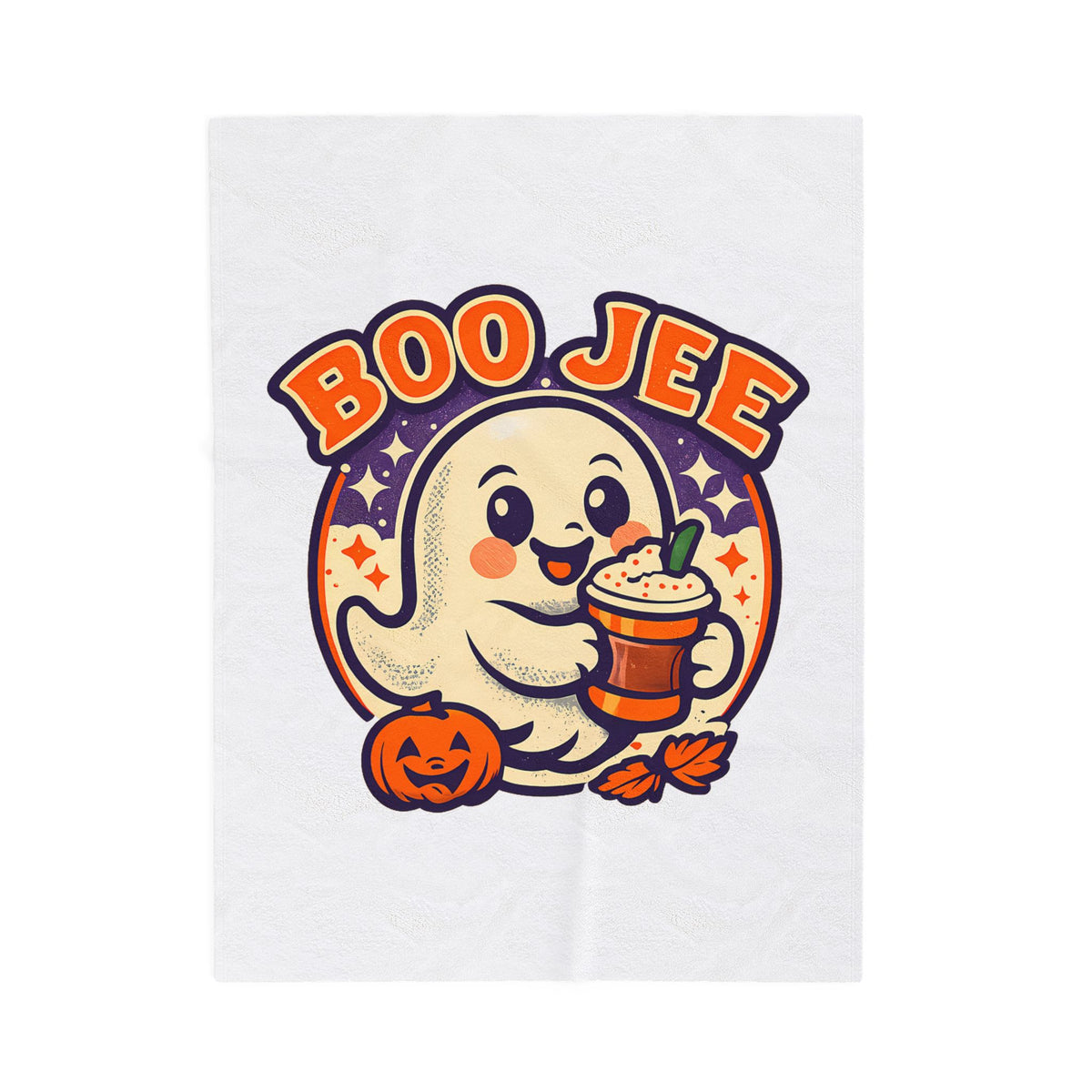 Boo Jee Funny Ghost Pumpkin Spice Throw Blanket