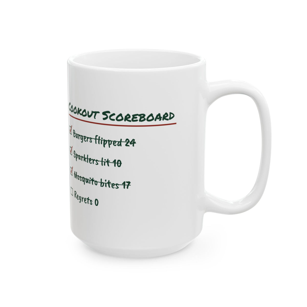 Funny Cookout Scoreboard Coffee Mug Checklist For BBQ Lovers