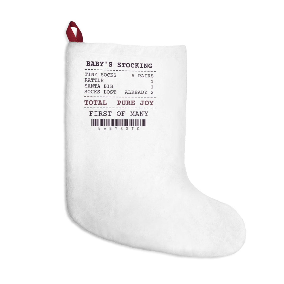 Funny Babys First Christmas Stocking Stocking Receipt For New