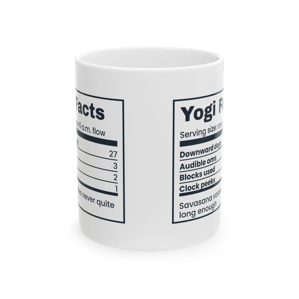 Funny Yoga Mug Yogi Facts Nutrition Label For Yoga Teachers