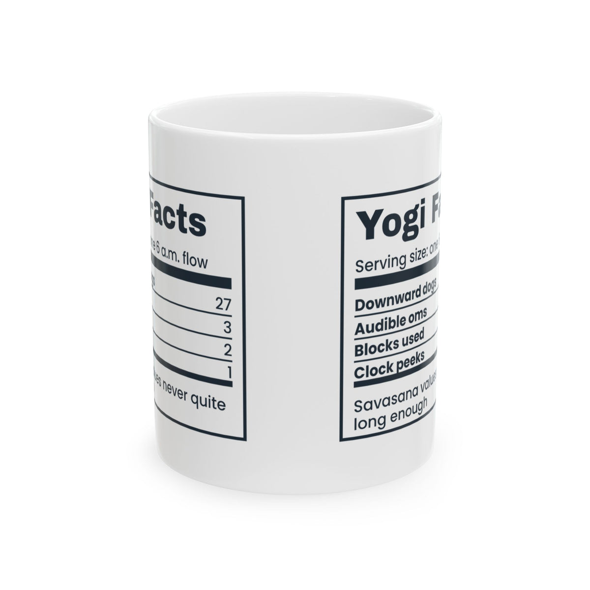 Funny Yoga Mug Yogi Facts Nutrition Label For Yoga Teachers