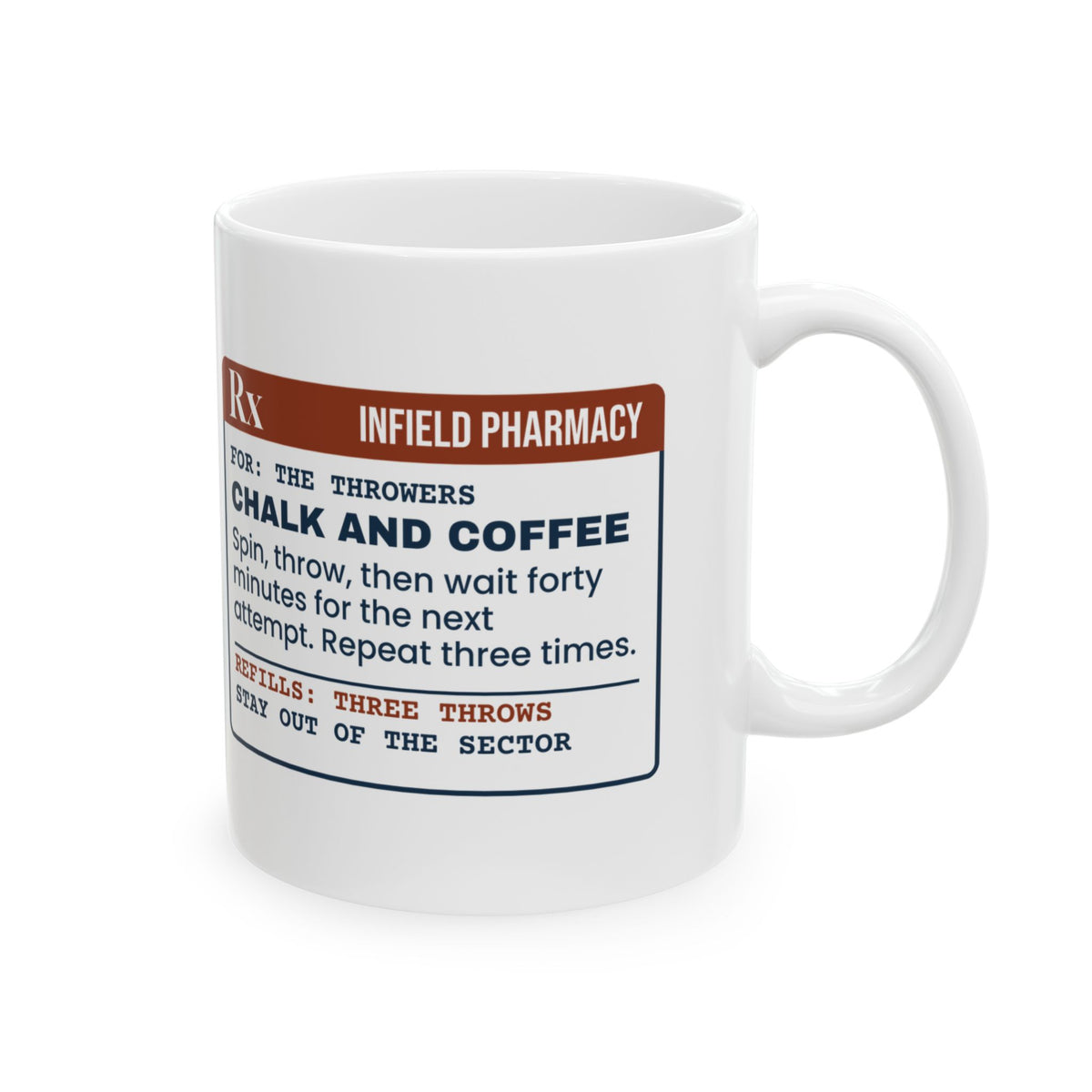 Funny Track Coffee Mug Chalk And Coffee Prescription For Throwers
