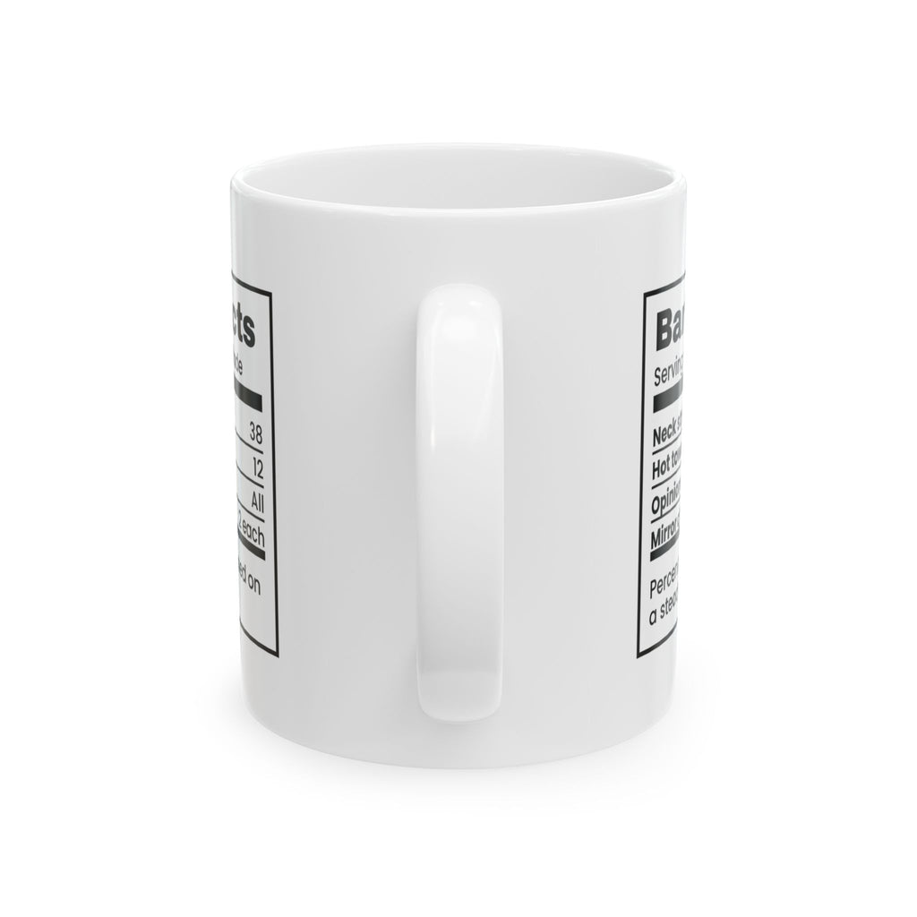Funny Barber Mug Barber Facts Neck Strips Used Nutrition Label