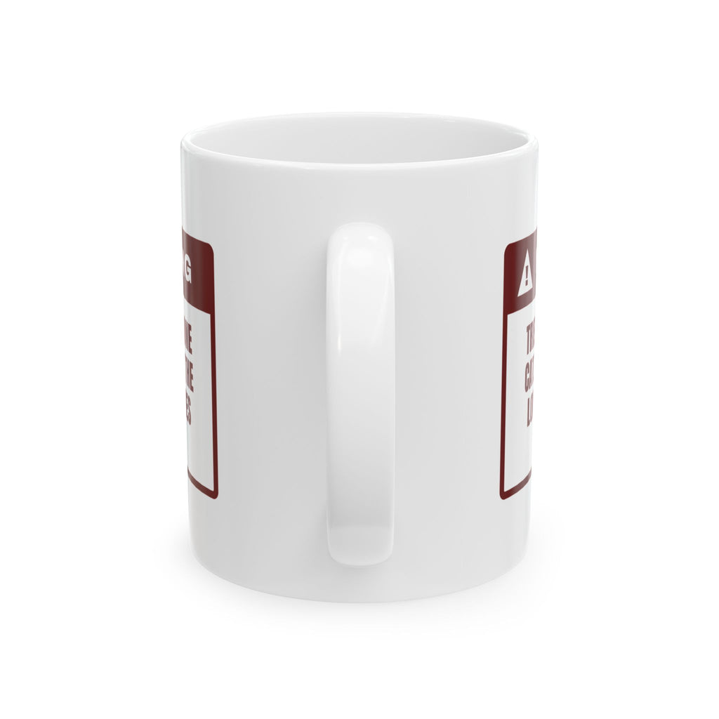 Funny Christmas Cat Coffee Mug Approach Lower Branches Slowly Warning