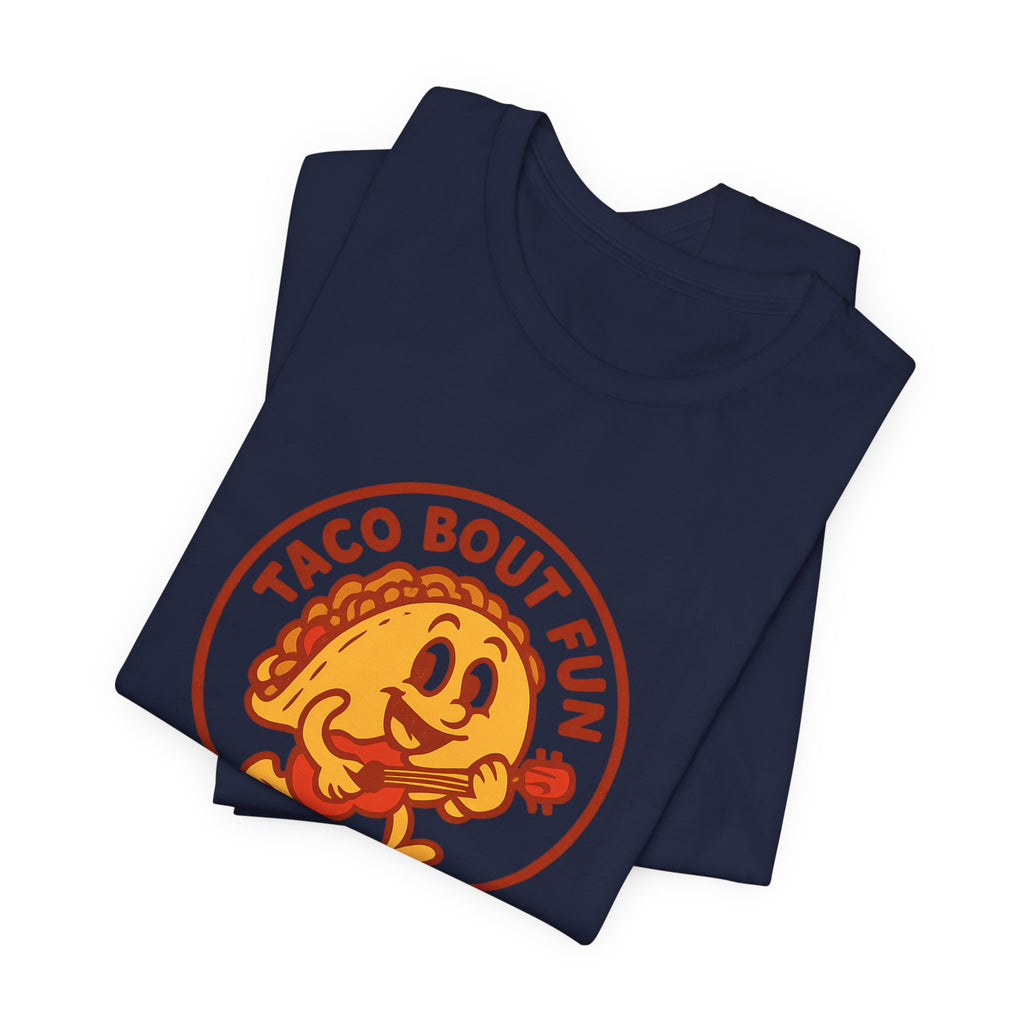 Taco Bout Fun Funny Retro Taco Pun Shirt